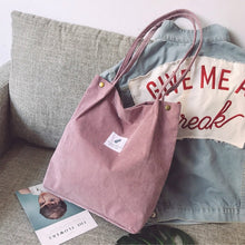 Load image into Gallery viewer, Woman Corduroy Shoulder Bag Reusable Shopping Bags Casual Tote Female Handbag for A Certain Number of Dropshipping