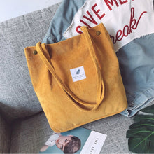 Load image into Gallery viewer, Woman Corduroy Shoulder Bag Reusable Shopping Bags Casual Tote Female Handbag for A Certain Number of Dropshipping