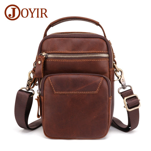 JOYIR Men's Shoulder Bags Fashion Handbags Genuine Leather Mens Bags Small Flap Casual Phone Messenger Bags Male Crossbody Bag
