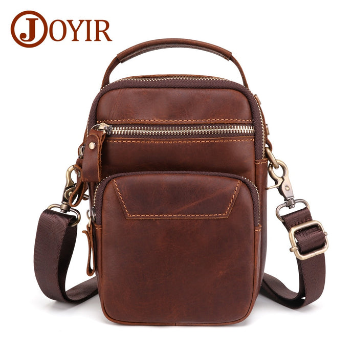 JOYIR Men's Shoulder Bags Fashion Handbags Genuine Leather Mens Bags Small Flap Casual Phone Messenger Bags Male Crossbody Bag